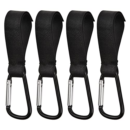 Conjunto 4 Ganchos para Carrinho LAUGHHE Preto Laughhe - Acessórios de carrinho de bebê - 4 ganchos, preto, alumínio, corda velcro