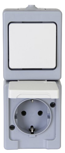 Tomada com interruptor duplo KOPP 1.500.001.001 Kopp - Tomadas e soquetes de energia - interruptor duplo, exterior, água, poluição