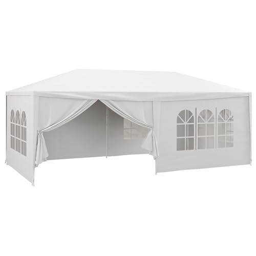Pérgula Outsunny | 600x300x265 cm | Branco Outsunny - Móveis de exterior - 600x300x265 cm, branco