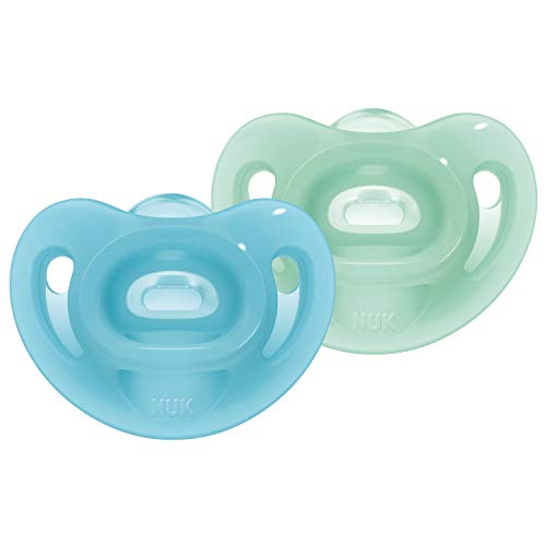 Chucha de Silicone 0 a 6 meses (Azul e Verde) NUK - Chupetas e mordedores - silicone, extra-fofo, 0 a 6 meses