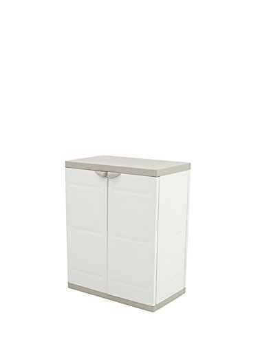 Armário de Cozinha TITANIO Plastiken (Bege - MDF e PVC - 88x44x170 cm) Plastiken - Armários de armazenamento e armários de bloqueio - armazenamento, interior, exterior, prateleiras, portas