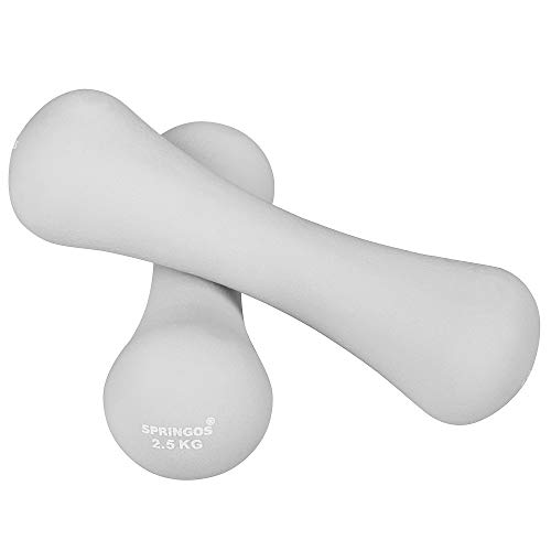 Halteres para Mulher SPRINGOS (Cinzento - 2.5 Kg) SPRINGOS - Levantamento de peso - halteres, mulher, springos, cinzento, 2.5 kg