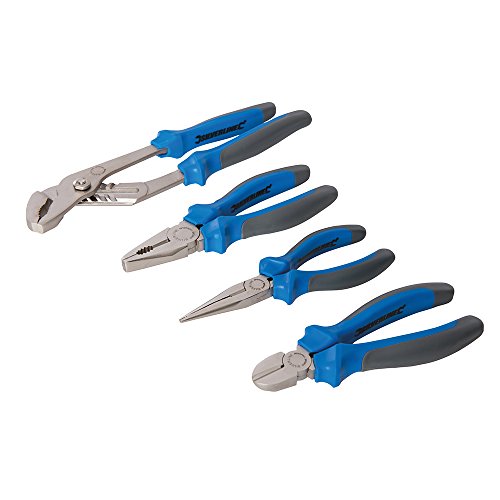 Conjunto de 4 Alicates SILVERLINE 102220 Silverline - Alicates - 4 alicates, mangueiras antideslizantes, universal, cortador diagonal