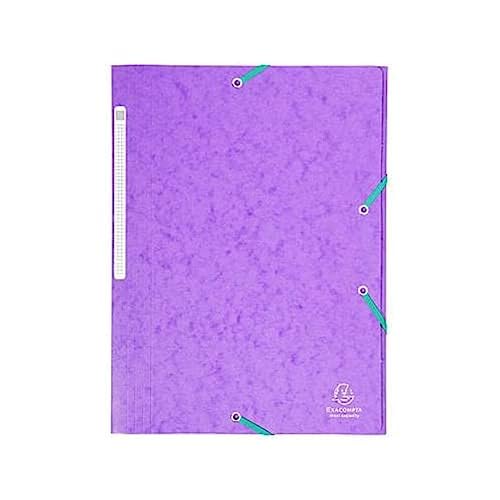 Pasta com Elásticos A4 EXACOMPTE 17115H Roxo ExaClair - Pastas de arquivo - elásticos, a4, roxo, documentos