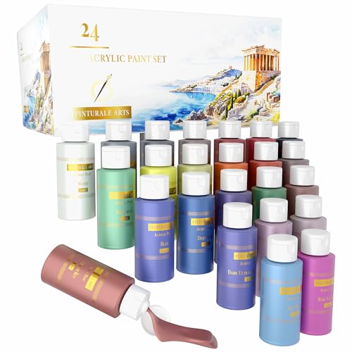 Tinta para Pintar com Palhetas PINTURALE ARTS 24X60 ml Pinturale Arts - Tinta, tinta de arte e esmalte - tinta, pintar, palhetas, arts