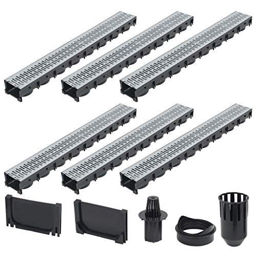 Canal de drenagem vidaXL 6 peças Aço galvanizado 6 m vidaXL - Cozinha & sala de jantar - 6 peças, aço galvanizado, 6m