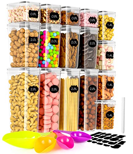 Caixa de armazenamento de comida 16 peças (plástico) NEFLSI - Recipientes de armazenamento de alimentos - 16 peças, plástico, frutas, legumes