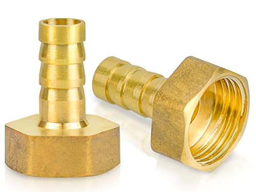Conjunto de 2 Espigas para Mangueira de Latão com Conector de Ajuste de Lengüeta LUCKYKODOR - Acessórios e válvulas para mangueira de jardim - espigas, mangueira, latão, conector