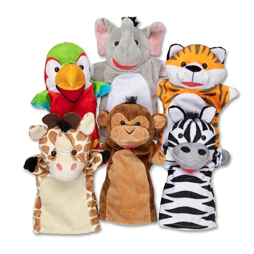Jogo Tradicional MELISSA & DOUG Animais do Safari Melissa & Doug - Marionetas e fantoches - bonecos, animais do safari, vestir, brincar