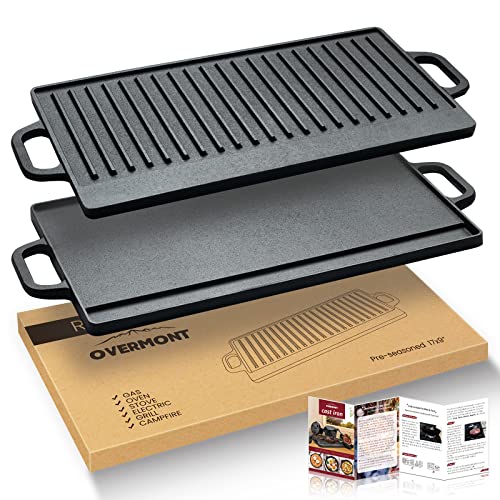 Grelha Gourmet com Alça e Reversível Preto Ø 42 Cm OVERMONT Overmont - Utensílios de cozinha - reversível, alça, Ø 42 cm