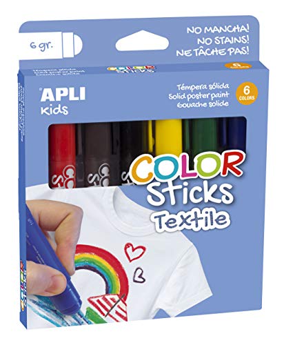 Apli Color Sticks Textil 6 Unidades de 6G Apli kids - Meios de pintura - color sticks, textil, 6 unidades
