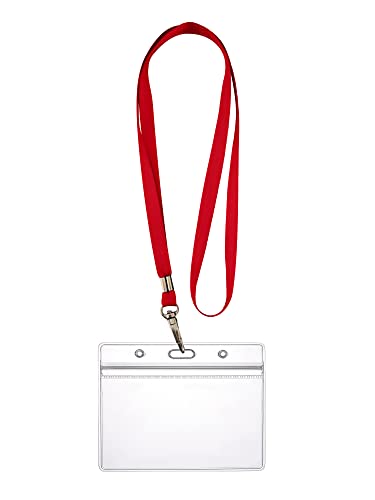 Capa com Fio para Identificação 360º Transparente e Vermelho webbomb - Porta-crachás e porta-bilhetes - identificação, transparente, vermelho