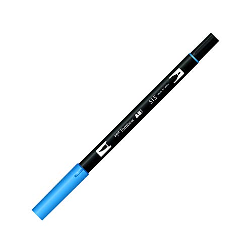 Marcador TOM BOW Dual Brush Light Blue 515 Tombow - Marcadores e marcadores de texto - ponta dupla, fina, larga, flexível