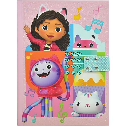 Diário de Secretarias com Som de Gabby Dollhouse KIDS LICENSING Kids Euroswan - Papel de impressora e copiadora - diário, secretarias, som, gabby dollhouse, marcador de fita, autocolantes
