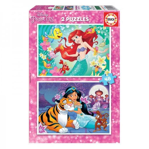 Puzzle EDUCA BORRAS Ariel Y Jasmine (Idade Mínima: 3 Anos - 48 Peças) EDUCA - Quebra-cabeças - puzzle, educa borrás, ariel y jasmine, idade mínima 3 anos, 48 peças