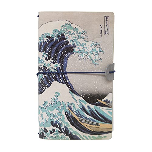 Caderno ERIK EDITORES Hokusai (Preto - 19.6x12cm) Kokonote - Cadernos e bloco de notas - 19.6x12cm, pele sintética, fecho elástico, bolsa interior
