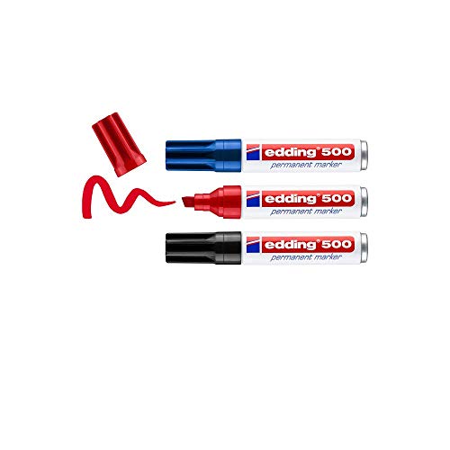 Marcador Permanente EDDING 500 Multicor (Ponta de 2-7mm) OfficeCentre - Marcadores - ponta variável, resistente ao calor, resistente à humidade, tinta permanente