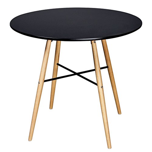 Mesa de Refeição Redonda VIDAXL Preto (90x50cm) vidaXL - Conjuntos de móveis de quarto - redonda, preto, 90x50cm