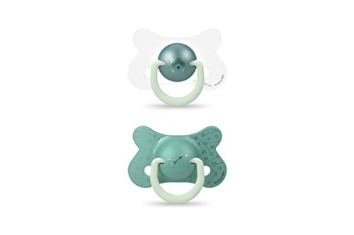 Conjunto de chucha Suavinex para bebés 2 dias e noites (0-6 meses) Suavinex - Chupetas e mordedores - anel fosforescente, tetina anatômica, silicone, 0-6 meses