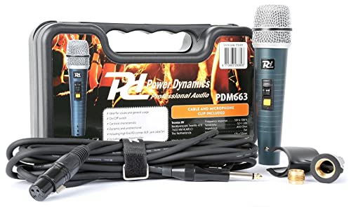 Microfone POWER DYNAMICS PDM663 (Preto - 20-20000 Hz) Power Dynamics - Microfones - unidirecional, caixa metálica, filtro pop, XLR 5m