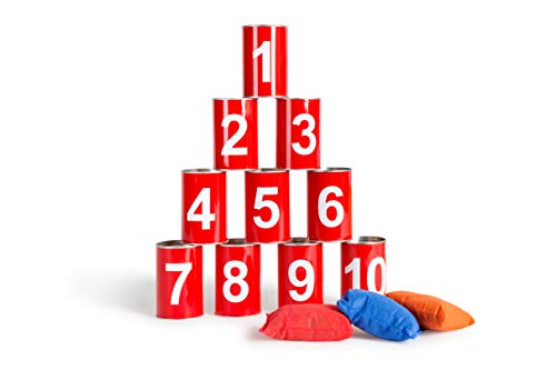 Almofada de atirar BS TOYS Tin Throwing (Idade Mínima Recomendada: 3 anos) BS JEUX - Jogos de gramado - lançar latas, pontos, dez latas, bolsas lançamento