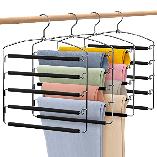 Housolution Percha de Calças 5 Capas com Suporte Giratório e Eva Anti-Deslizante Housolution - Acessórios de vestuário - percha, calças, 5 capas, suporte giratório, eva anti-deslizante