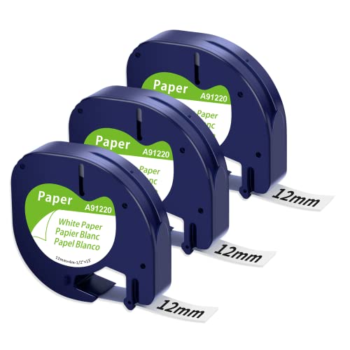 Recarga de Etiquetadora DYMO 12mm x 4m (91220) Unistar (Non-Dymo) - Fitas de etiquetas e recargas - 12mm, 4m, preto e branco
