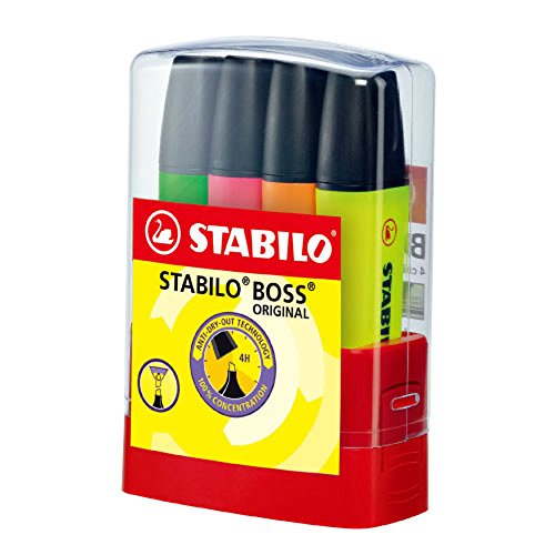 Marcador STABILO BOSS Original 4 Unidades Stabilo - Marcadores de texto - tinta premiada, anti-dry-out, marcadores, stabilo boss
