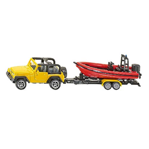 Brinquedo sobre Rodas Siku Jeep com Barco | Verde, Amarelo SIKU - Carrinhos de brinquedo - jeep, barco, rodas, motor