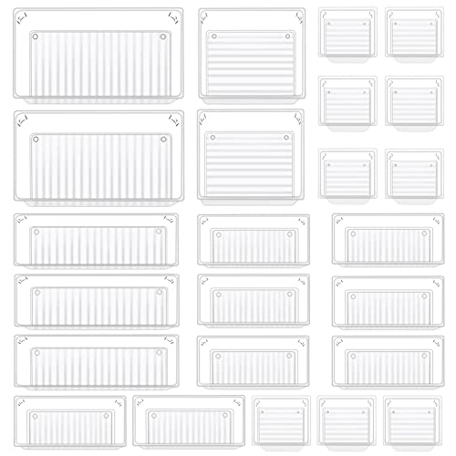 Caixa TWBEST 24 Cajas Organizador de Cajón Plástico TWBEST - Organizadores de gavetas para casa - 3 kg, plástico, branco, 230x160x110 mm