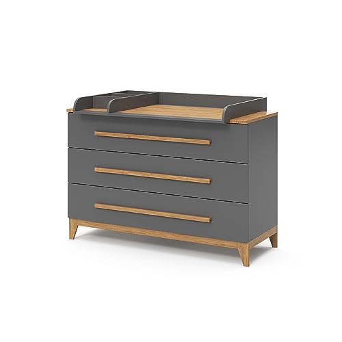 Mudadeira VITALISPA Malia (Castanho - Aglomerado de Partículas - 133x98cm) Oskar - Móveis para bebês e crianças pequenas - castanho, aglomerado de partículas, 133x98 cm