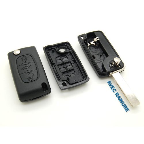 Capa com Comando para Chaves Citroën C4 Picasso 3 Botões Autre - Segurança e proteção para veículos - 3 botões, espadim, compartimento para bateria
