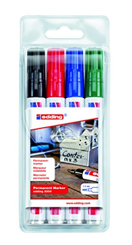 Marcadores Permanentes EDDING 3300 (Multicor - Ponta de Caneta - 1.5 mm) Edding - Marcadores e marcadores de texto - multicor, ponta caneta, 1.5 mm, recarregável