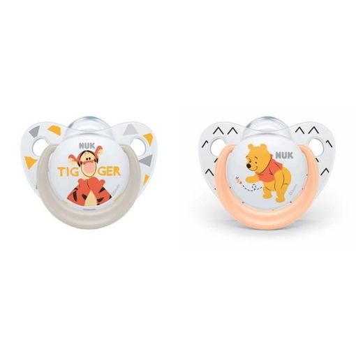 Conjunto de Chucha para Bebé NUK Winnie the Pooh NUK - Cuidados com a higiene oral - chucha, pontas lisas, base fina, conjunto 2