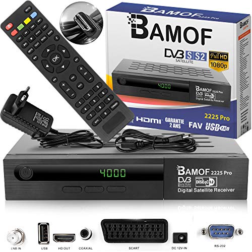 Receptor TV por satélite BAMOF Bamof2225 Pro Bamof - Cabos - satélite, usb, preto