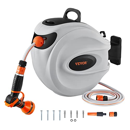Rolo de Mangueira VEVOR Retrátil Giratório de 180° 20Mx12Mm VEVOR - Mangueiras de jardim - 180°, 20m, 12mm, retractil