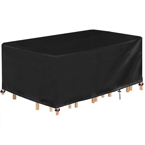 Capa para Mesa de Jardim com Alça Impermeável 400X300X70Cm NPGFNGUQ - Peças e acessórios para secretárias - impermeável, 400x300x70cm, poliéster, cinzento