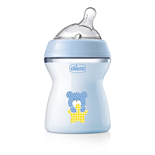 Chicco Biberão Natural Feeling 250 Ml Azul Chicco - Biberões - natural, anticólicas, válvulas duplas, 250 ml