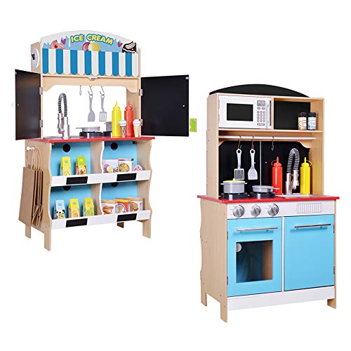 Mesa de Cozinha em Madeira TEAMSON HOME KITCHEN Teamson - Brinquedos - madeira, fogão, microondas, máquina de gelo