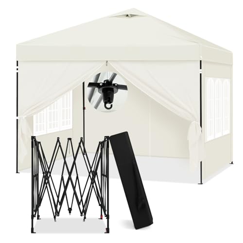 Pérgula 3x3m com Parede Lateral - Cenador Bege Laneetal - Móveis de exterior - 3x3m, parede lateral, cenador bege