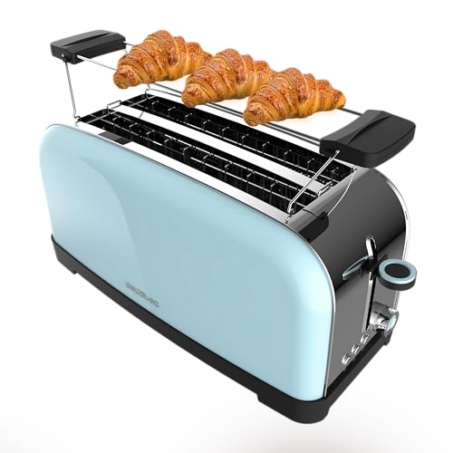 Torradeira Cecotec Toastin' Time 1500 Blue Cecotec - Eletrodomésticos de cozinha - 1500 w, bandeja recolhe migalhas, azul