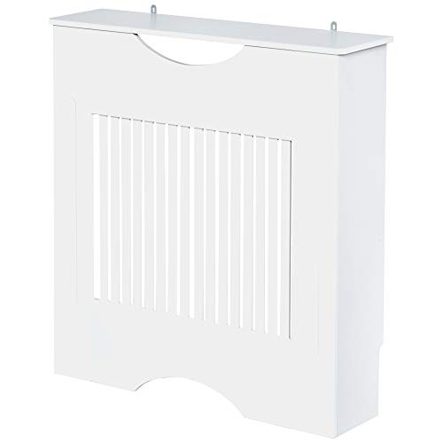 Cobertura para Radiador HOMCOM | 78 x 19 x 82 cm - Branco HOMCOM - Acessórios para eletrodomésticos - 78 x 19 x 82 cm, branco, MDF, estante