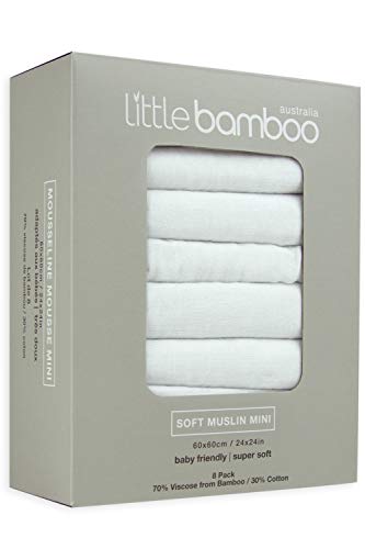 Little Bamboo Conjunto de 8 Quadrados de Muselinha Branco Kooltrade - Forros de fralda - conjunto, 8 quadrados, muselinha