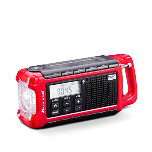 Rádio Portátil MIDLAND Er200 (Am/Fm - Pilhas e Corrente) Midland - Radios - am/fm, sos, luz LED, pilhas recarregáveis