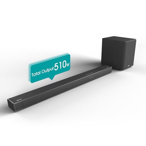 Soundbar HISENSE U5120 (5.1.2 - 510 W - Subwoofer Sem Fios) Hisense - Alto-falantes - 5-1/2, 510 W, subwoofer sem fio