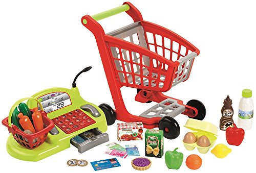 Carrinho de compras infantil ECOIFFIER Chef (com caixa registadora) Ecoiffier - Brinquedos - caixa registradora, leitor de cartões, teclado, microfone