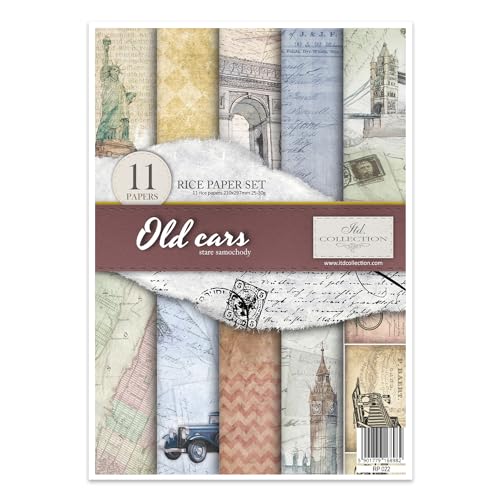 Papel Decorativo ITD COLLECTION RP021-Old cars ITD Collection - Papel de seda - decorativo, antigos carros