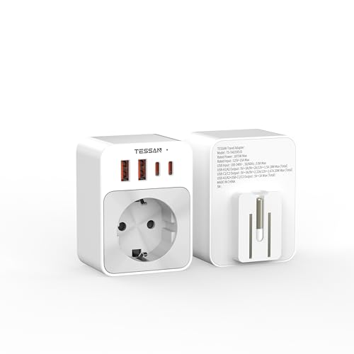 Adaptador de Viagem TESSAN 1 Usb-C e 2 Usb-A Zhuhai Tessan Power TechnologCo., Ltd. - Inversores de energia - usb-c, usb a, adaptador