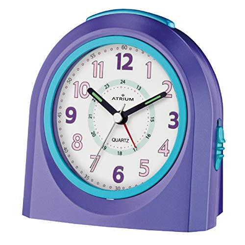 Relógio Despertador Analógico Línea de Luz Lilás Sem Tick Atrium Atrium Wecker - Relógios despertadores - analógico, 2 alarmes, zona de luz, snooze