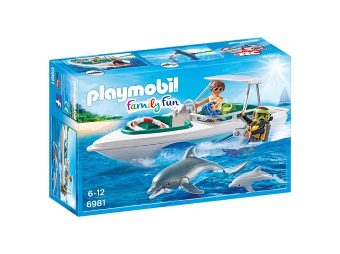 Playmobil Family Fun 6981 Equipa de mergulho com barco (Jogos de Construção) PLAYMOBIL - Brinquedos - equipa, mergulho, barco